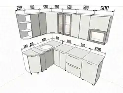 Corner kitchens with sink in the corner photo with dimensions