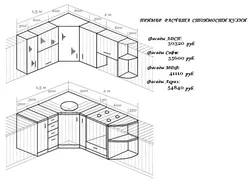 Corner kitchens with sink in the corner photo with dimensions