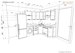 Corner kitchens with sink in the corner photo with dimensions