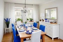 Blue Sofa In The Kitchen Photo