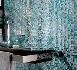 Photo of bathroom glass tiles