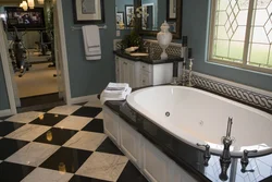 Checkerboard bathroom tiles photo