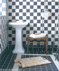 Checkerboard bathroom tiles photo