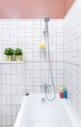 White grout in the bathroom photo