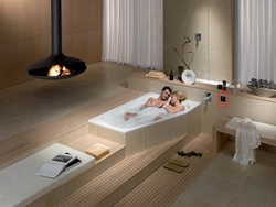Photo placement of a bathtub in a bathroom