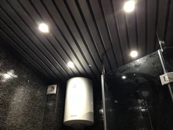 Photo of a black bathroom ceiling