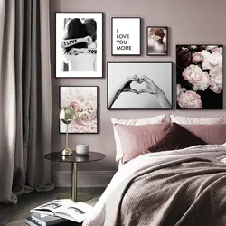Posters for bedroom interior on the wall