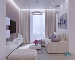 Living room design in pastel colors