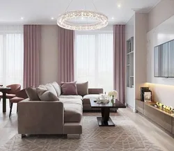 Powder walls in the living room interior