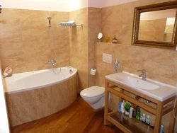 Finishing the bathroom with flexible stone photo