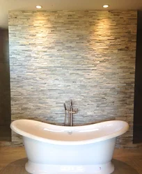 Finishing the bathroom with flexible stone photo