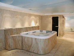 Finishing the bathroom with flexible stone photo