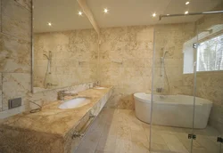 Finishing the bathroom with flexible stone photo