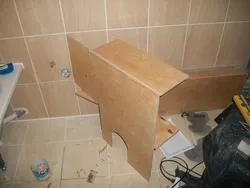 Box in the bathroom for pipes in the interior