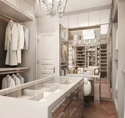 Interior design of a dressing room in an apartment