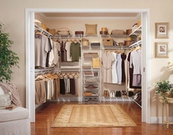 Interior design of a dressing room in an apartment