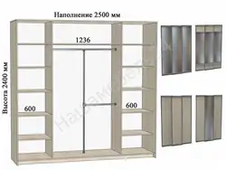 Шафы купэ ў пярэдні пакой фота ўнутры 60 см