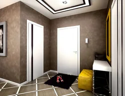Dark wallpaper in the hallway photo