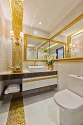 Bathroom design white and gold