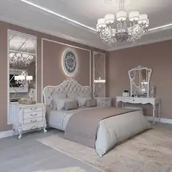 Classic bedroom interior in light colors photo