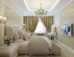 Classic bedroom interior in light colors photo