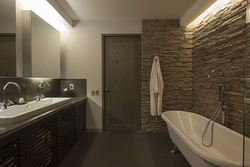 Artificial stone in the bathroom interior photo