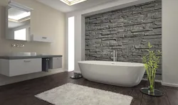 Artificial stone in the bathroom interior photo