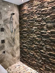 Artificial stone in the bathroom interior photo