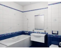 Blue tiles for the bathroom in the interior
