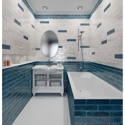 Blue tiles for the bathroom in the interior