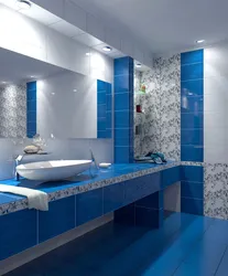 Blue Tiles For Bathroom Design Photo