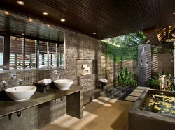 Bathroom design in eco style