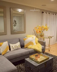 Interiors of yellow-brown living rooms photos