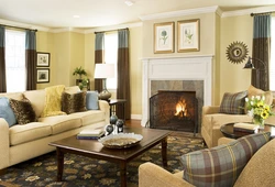 Interiors of yellow-brown living rooms photos