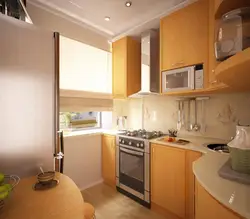 Bir otaqlı mənzil üçün panel evində mətbəx dizaynı