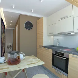 Kitchen design in a panel house for a one-room apartment