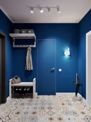 Hallway in blue tones photo