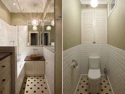 Interior of a small toilet photo in an apartment separate from the bathtub