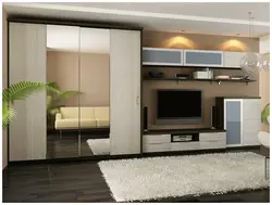 Living room furniture in modern style with wardrobe photo