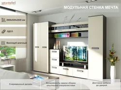 Living room furniture in modern style with wardrobe photo