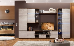 Living room furniture in modern style with wardrobe photo