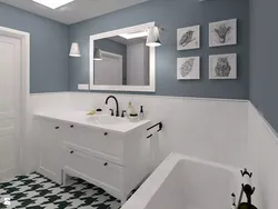 Bathroom design without wall tiles