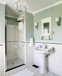 Bathroom design without wall tiles