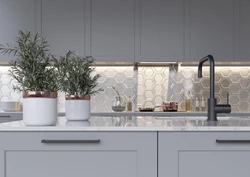 Kitchen apron made of tiles design 2023