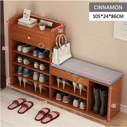 DIY shoe rack made of wood photo in the hallway