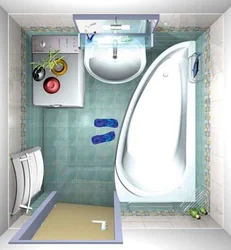 Interior With Corner Bath And Washing Machine