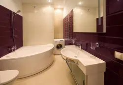 Interior with corner bath and washing machine