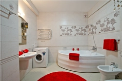 Interior with corner bath and washing machine