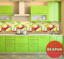Plastik fotoşəkildən hazırlanmış mətbəx üçün divardakı önlük