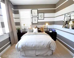 Wallpaper for a small bedroom that visually increases the space photo